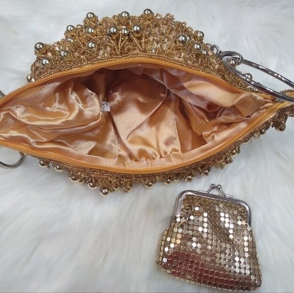Aldo Beaded Sparkly Gold Purse - Picture 2 of 15